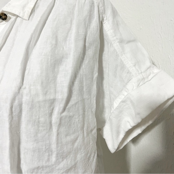 Baird Mcnutt J. Crew Women’s Medium Irish Linen White Button Down Business EUC - Picture 3 of 13